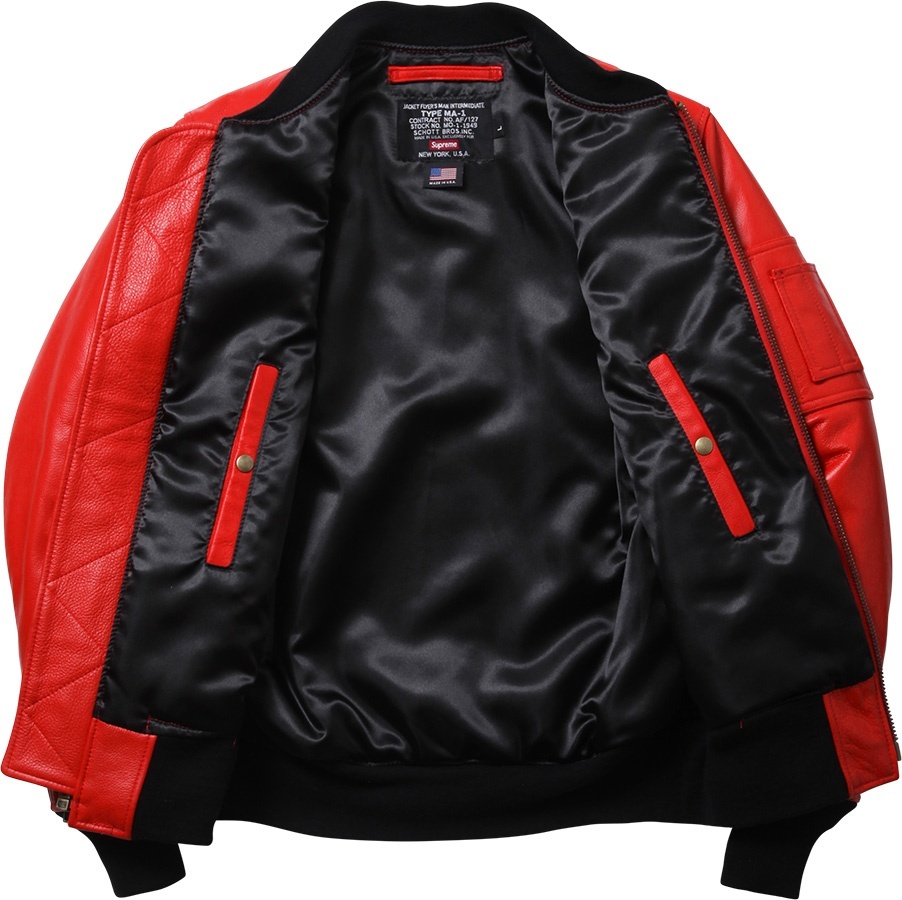 Supreme/Schott® Leather MA-1 view 3